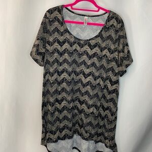 Gray & Black Chevron Print Classic Tunic, 3XL